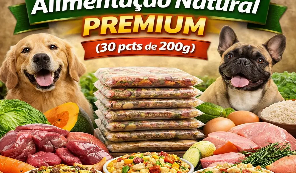 Alimentação natural premium para cães